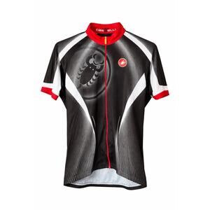 Castelli Cycling Jersey Full Zip Road Size XL Red Black Short Sleeve